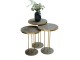 Set masute pentru reviste Prestige Gordion Round base 3 pcs (Grey Marble/Gold)