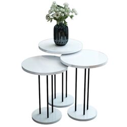 Set masute pentru reviste Prestige WH Round base 3 pcs (White/Black) Thumb