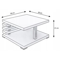 Masa pentru reviste Prospero Kyoto (White Gloss) Thumb