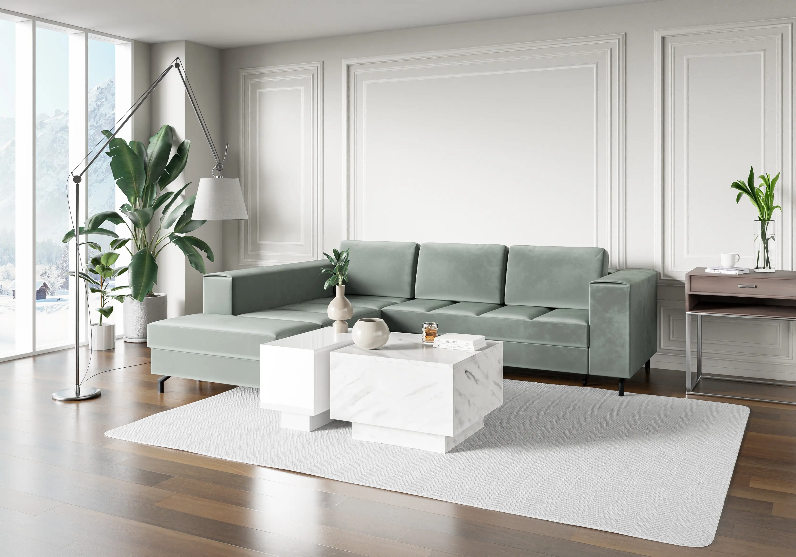 Masa pentru reviste Prospero Moon 30 (White Gloss) - 5