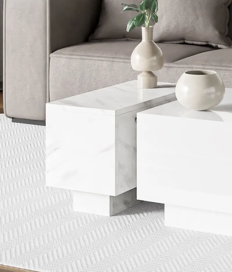 Masa pentru reviste Prospero Moon 30 (White Marble)