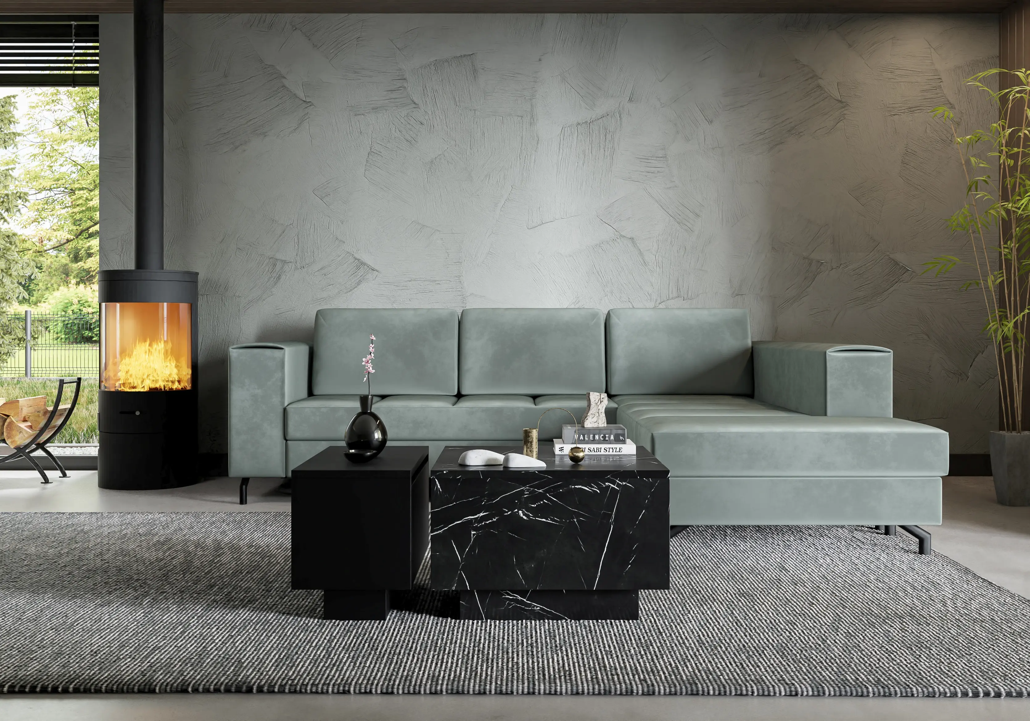 Masa pentru reviste Prospero Moon 60 (Royal Marble Black) - 5