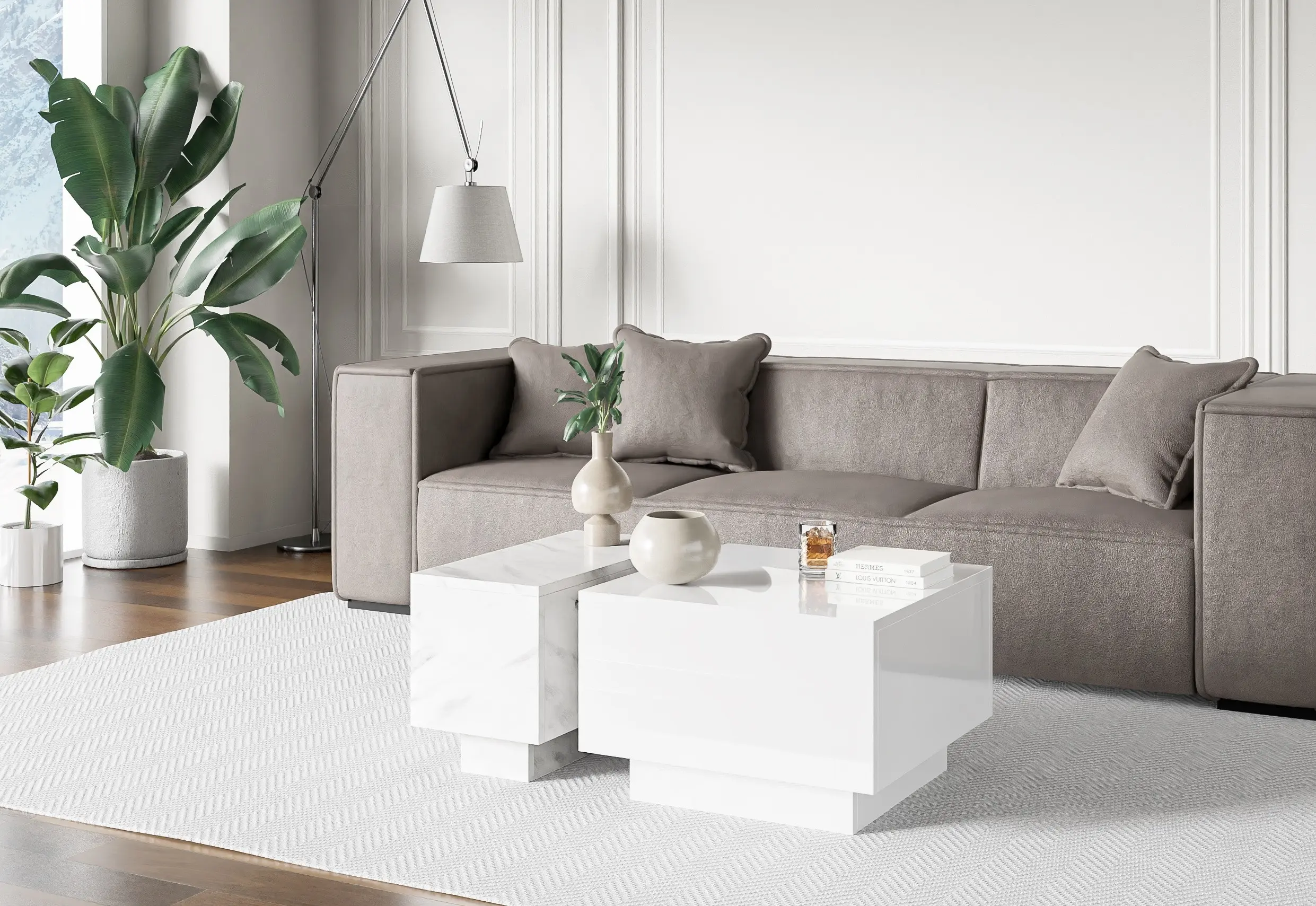 Masa pentru reviste Prospero Moon 60 (White Gloss) - 4