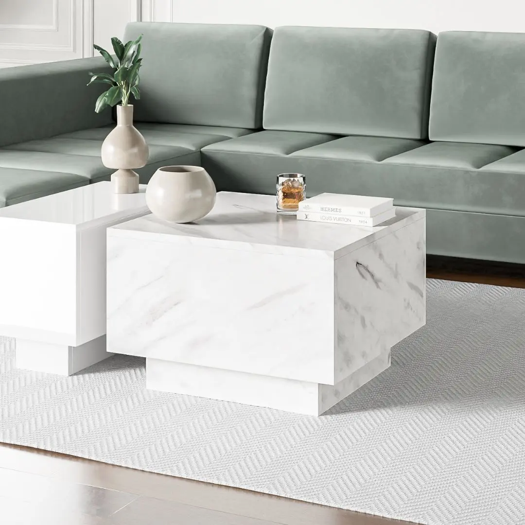 Masa pentru reviste Prospero Moon 60 (White Marble)