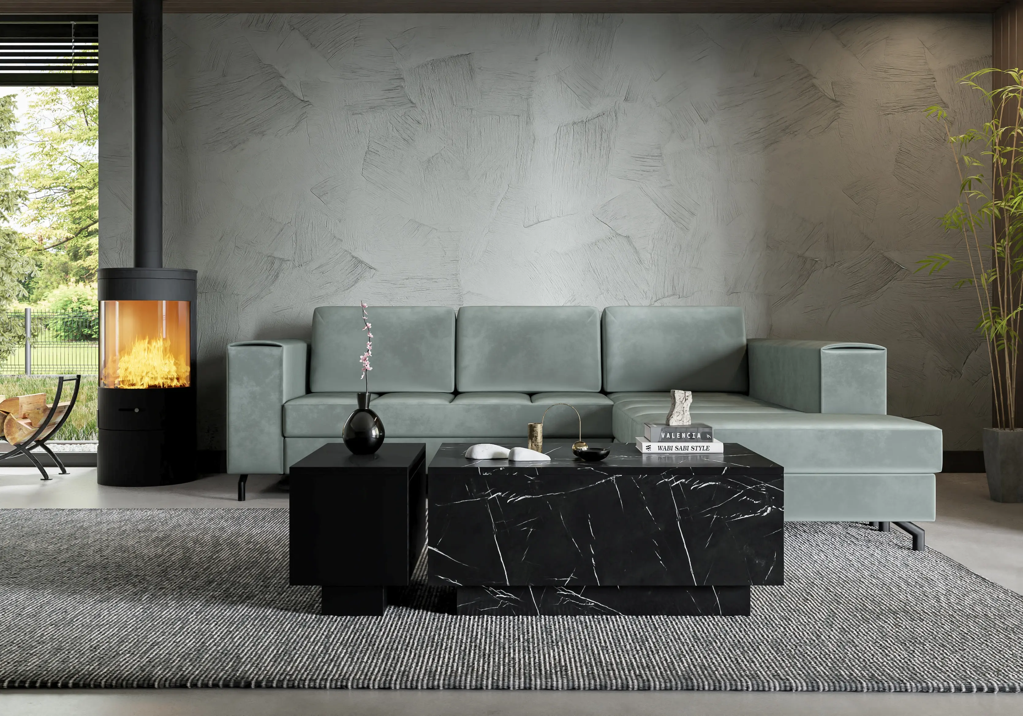 Masa pentru reviste Prospero Moon 90 (Royal Marble Black) - 5