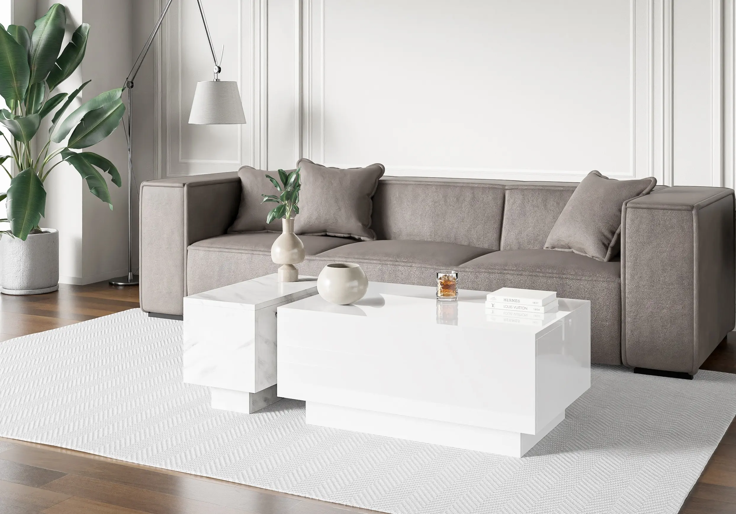 Masa pentru reviste Prospero Moon 90 (White Gloss) - 4