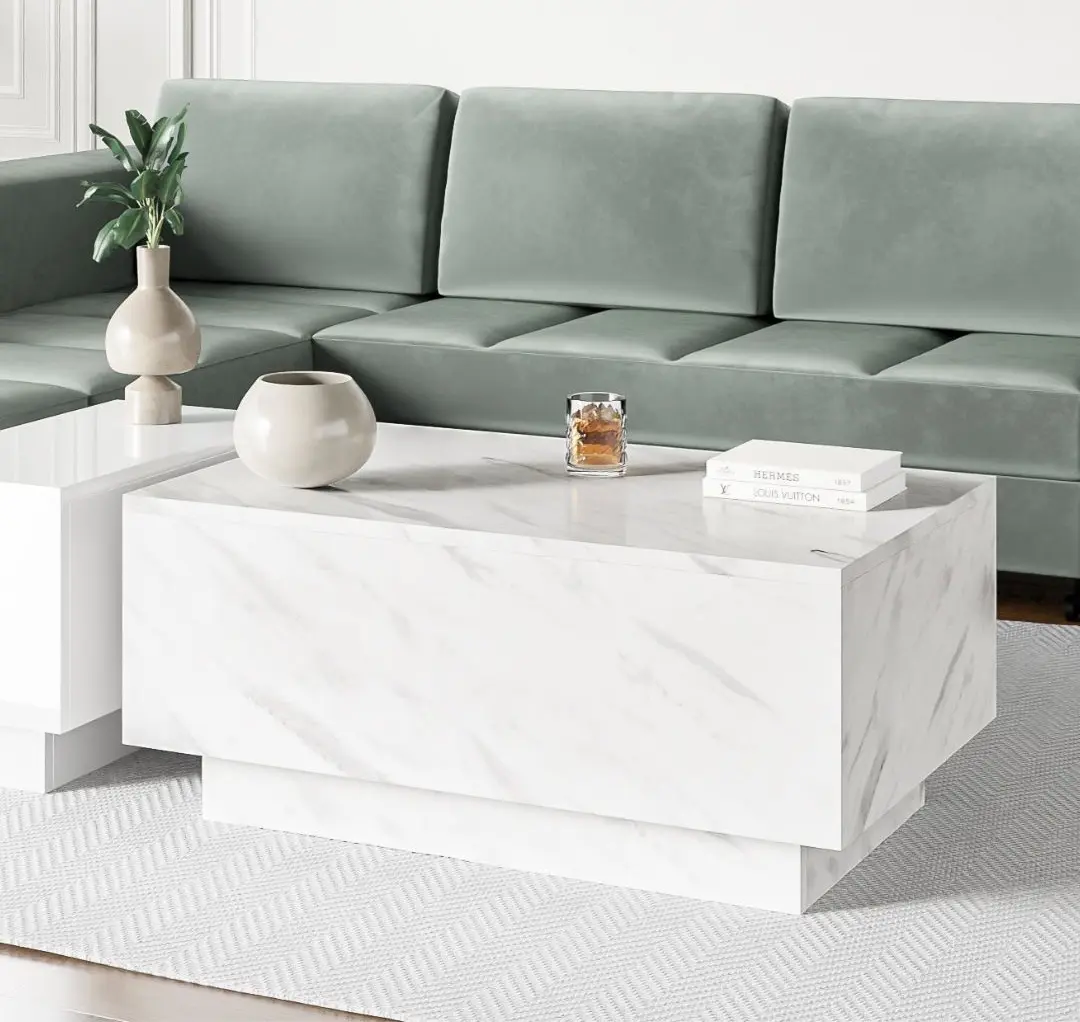 Masa pentru reviste Prospero Moon 90 (White Marble)