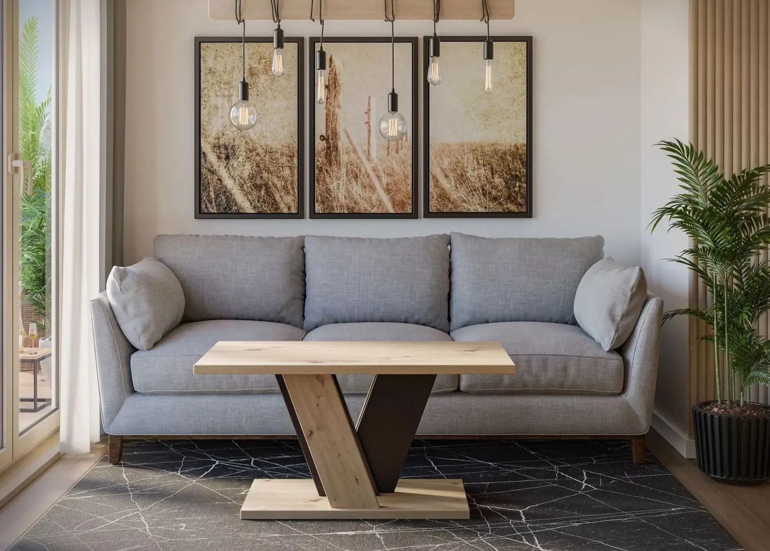 Masa pentru reviste Prospero Viney (Artisan Oak/Black)