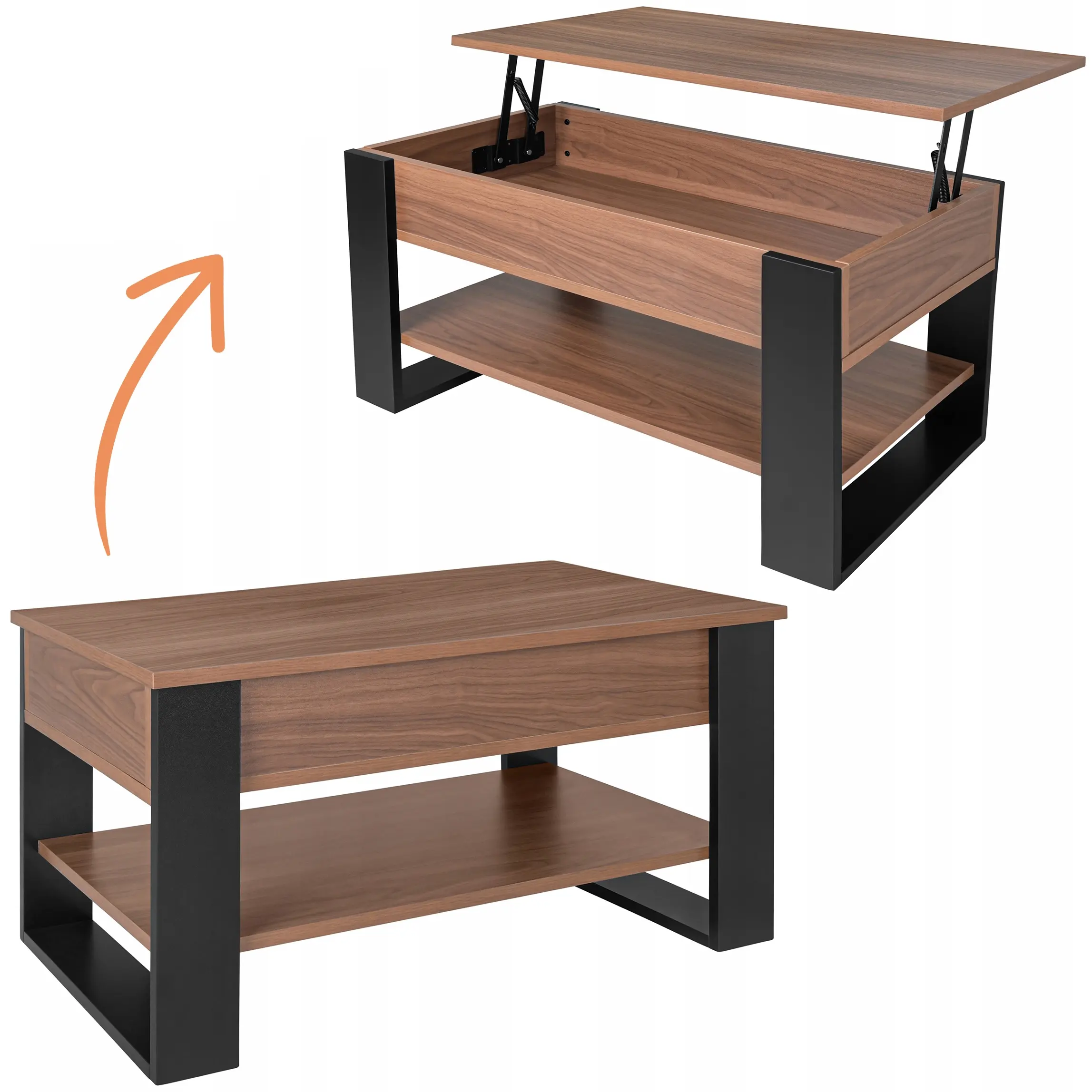 Журнальный столик Ruhhy 27849 (Craft Oak/Black) - 3