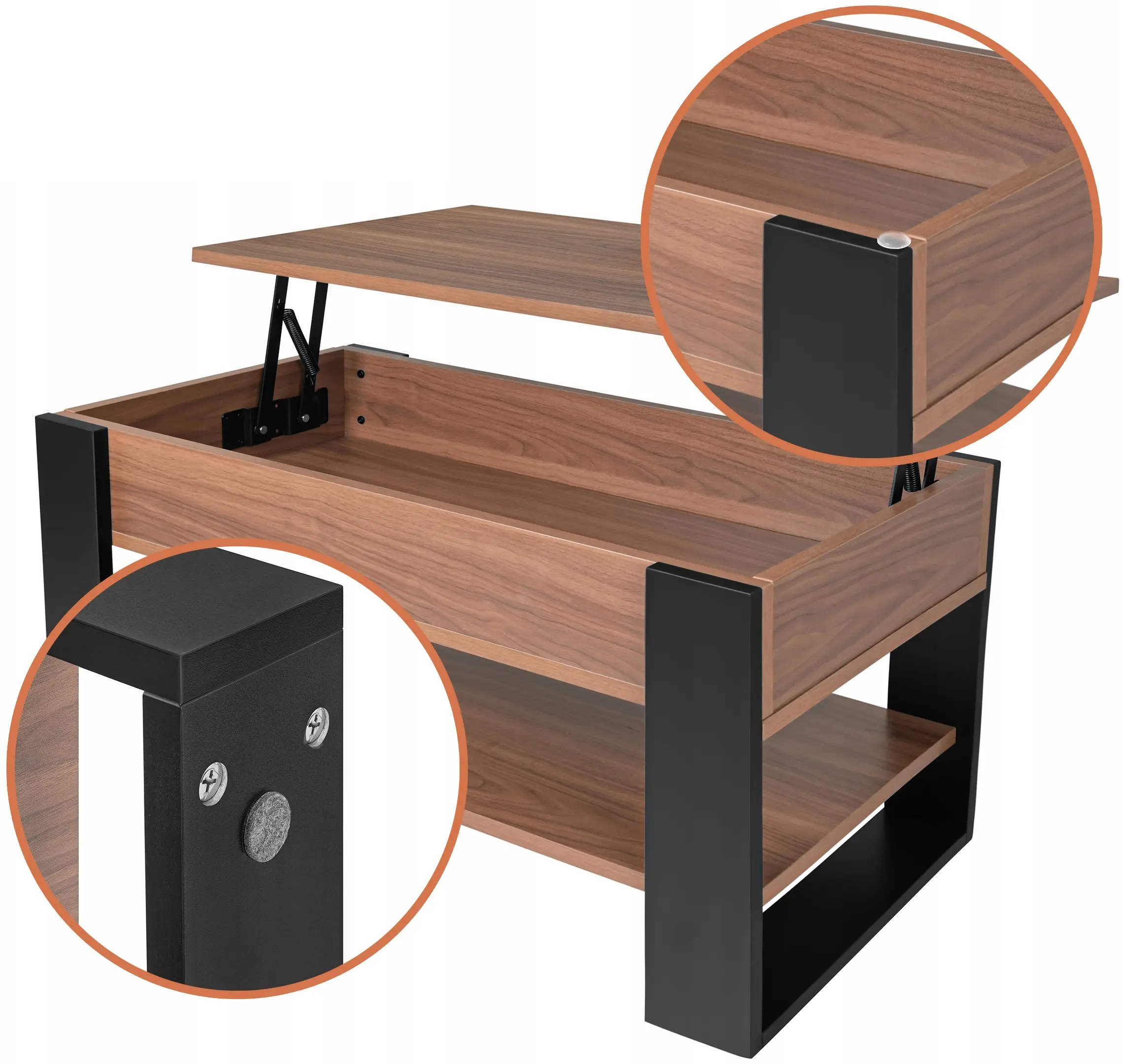 Журнальный столик Ruhhy 27849 (Craft Oak/Black) - 4