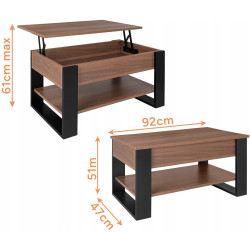 Журнальный столик Ruhhy 27849 (Craft Oak/Black) Thumb