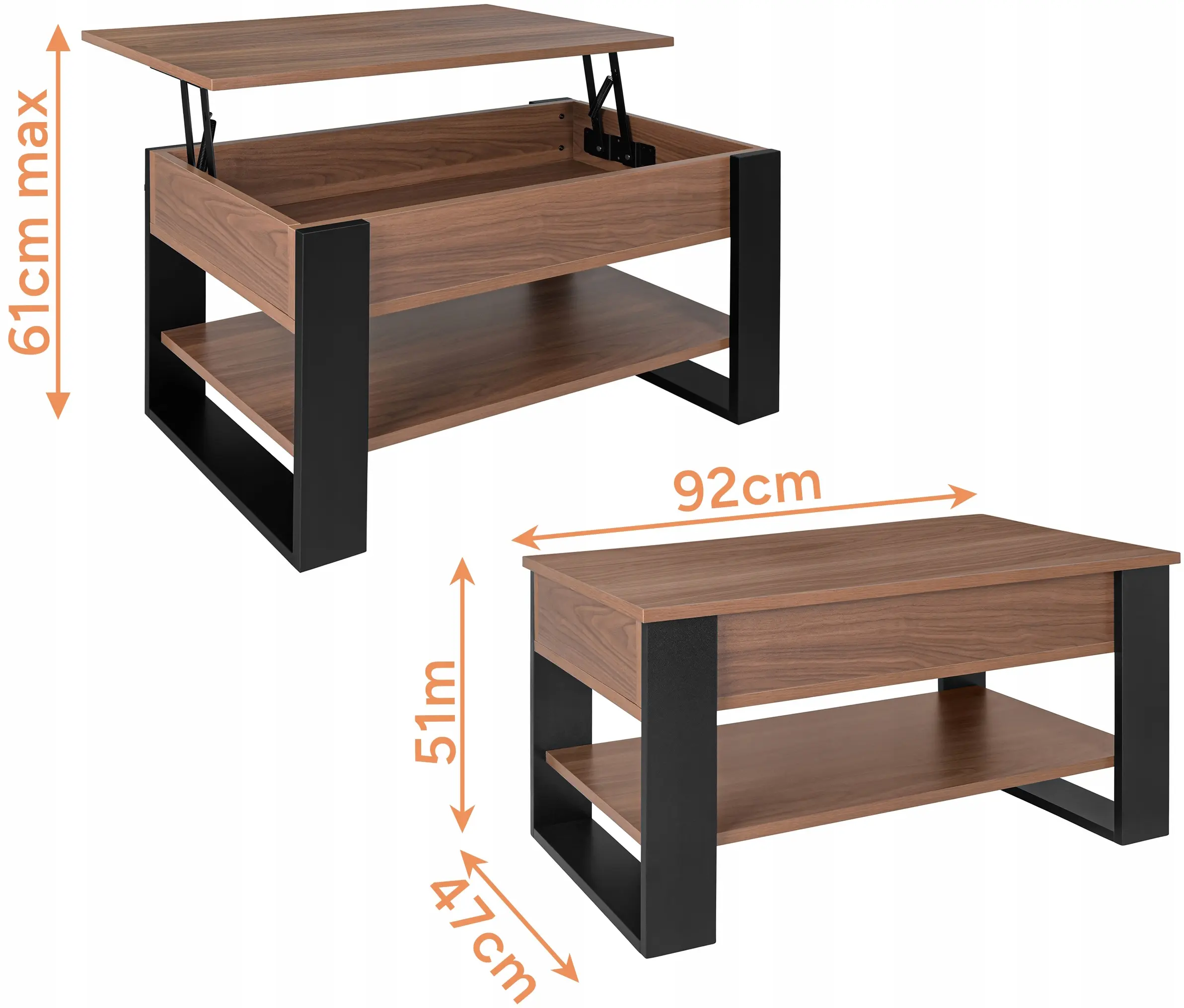 Журнальный столик Ruhhy 27849 (Craft Oak/Black) - 7