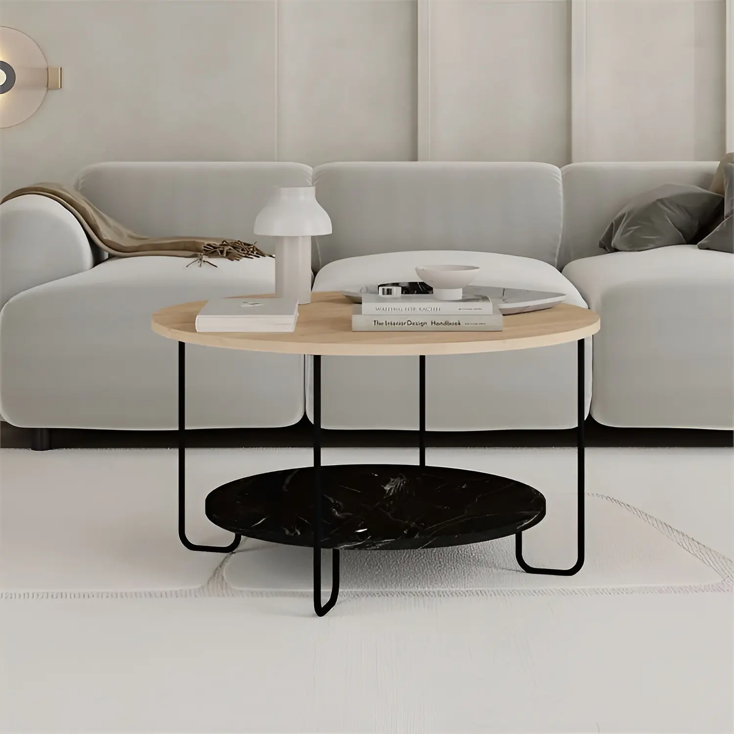 Masa pentru reviste Showdeko Corro (Oak/Black) - 3