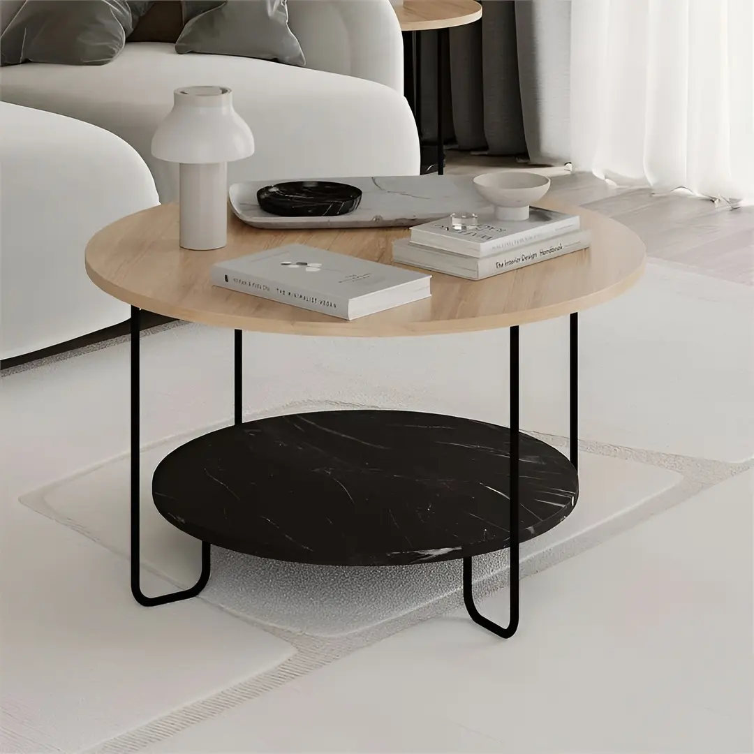 Masa pentru reviste Showdeko Corro (Oak/Black)