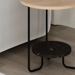 Masa pentru reviste Showdeko Corro Side (Oak/Black) Thumb