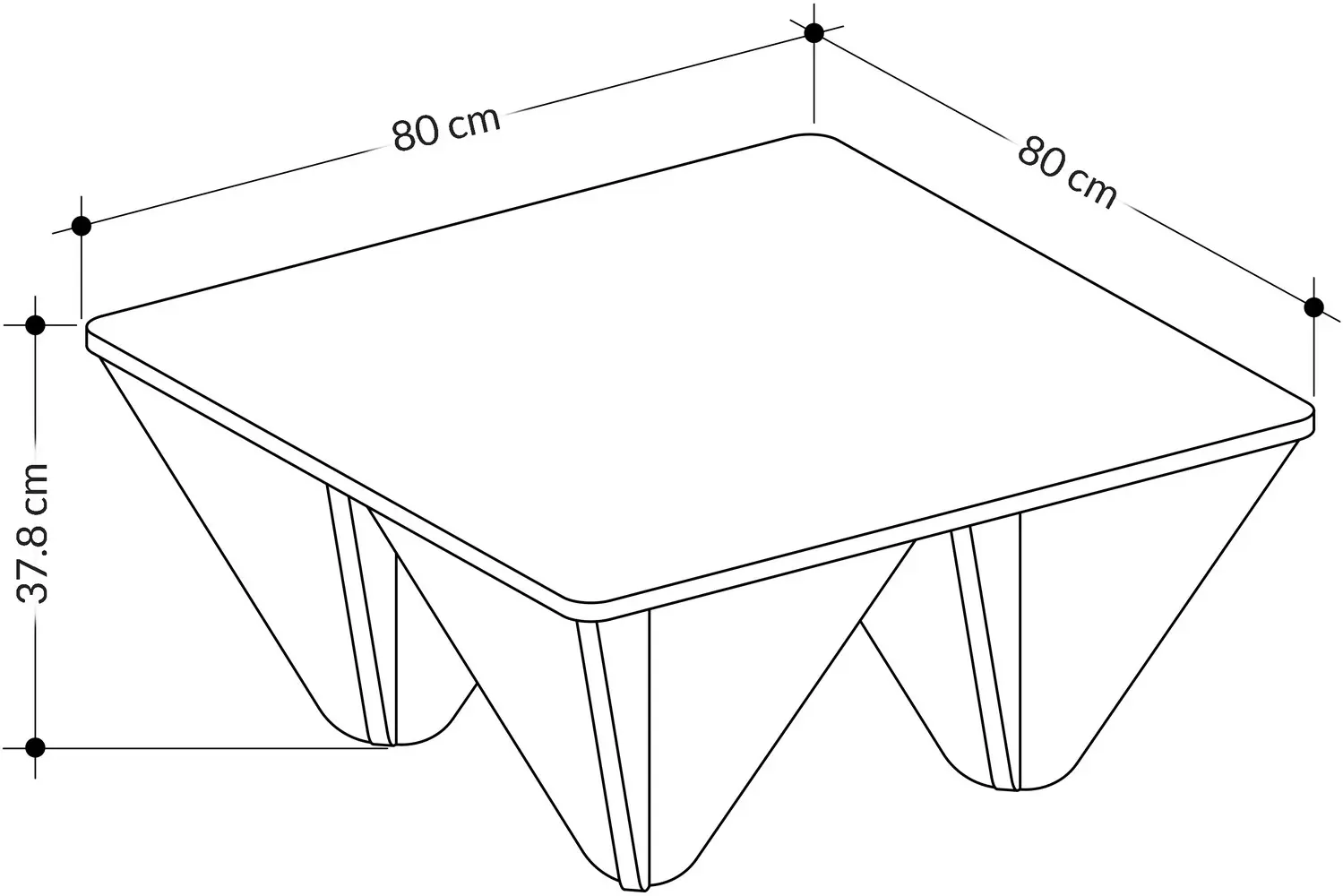 Masa pentru reviste Showdeko Diamond (Oak/White) - 4