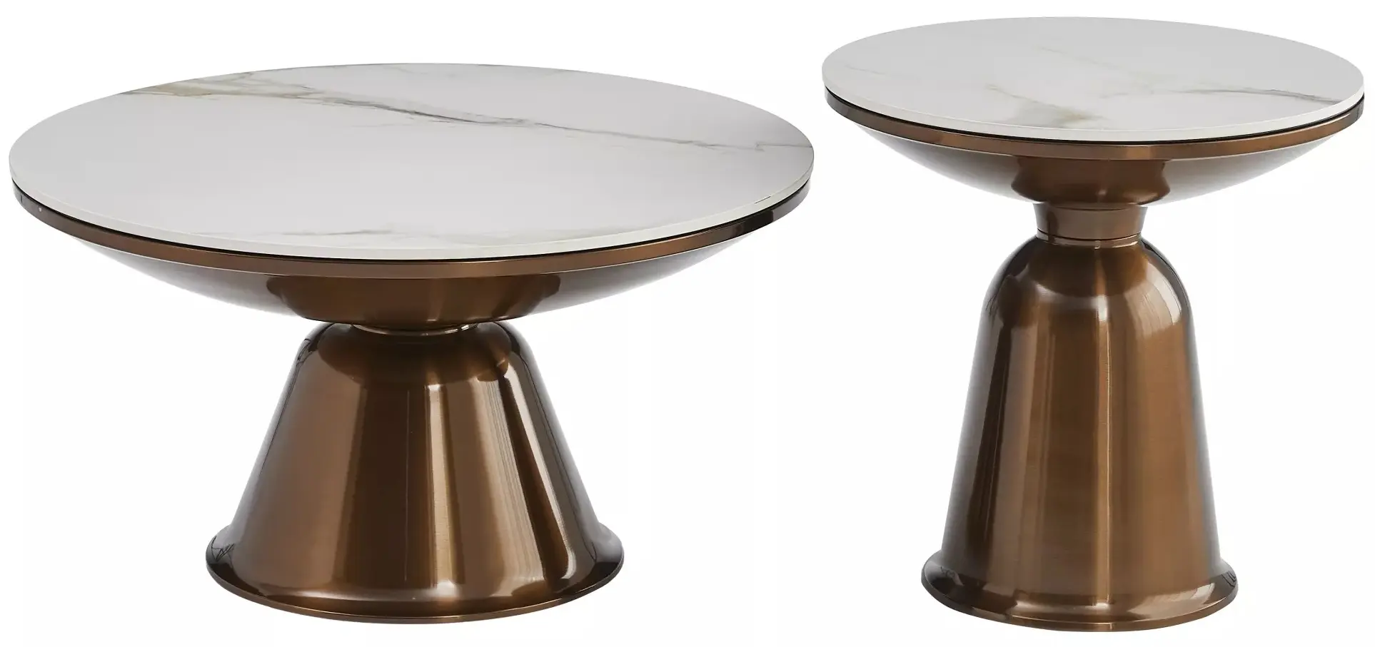 Set mese pentru reviste Signal Vera (White Marble/Copper)