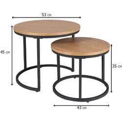 Set masute pentru reviste Signal Amaro (Oak/Black) Thumb