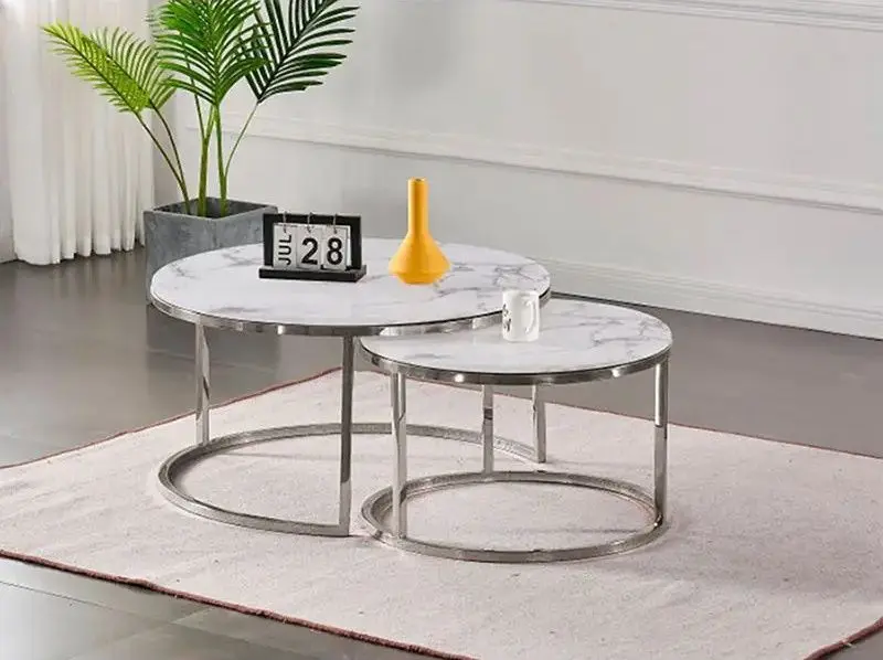 Набор журнальных столиков Signal Atlanta B II (White Marble/Chrome)