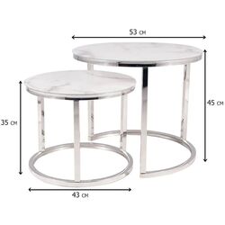 Набор журнальных столиков Signal Atlanta B II (White Marble/Chrome) Thumb