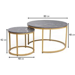 Set masute pentru reviste Signal Dion (Black Marble/Gold) Thumb