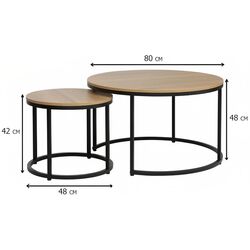 Set masute pentru reviste Signal Dion (Oak/Black) Thumb