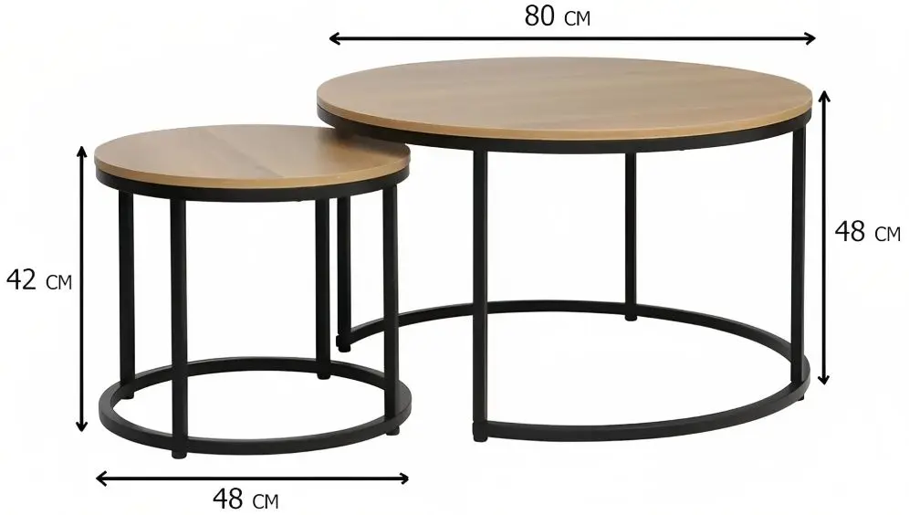 Set masute pentru reviste Signal Dion (Oak/Black)