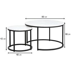 Set masute pentru reviste Signal Dion (White Marble/Black) Thumb