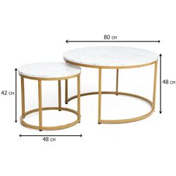 Set masute pentru reviste Signal Dion (White Marble/Gold) Thumb