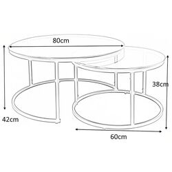 Set masute pentru reviste Signal Ferrante B (White Marble/Black Matt) Thumb