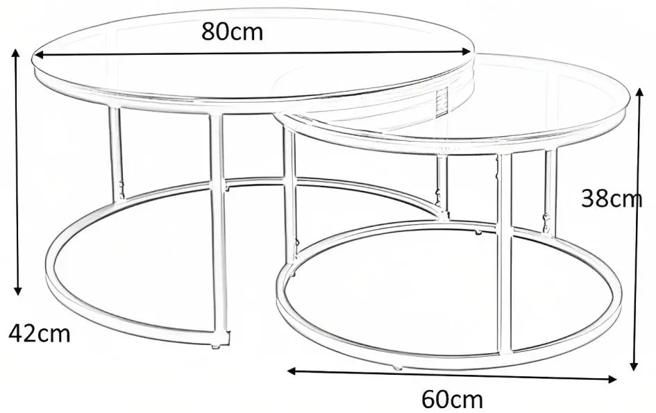 Set masute pentru reviste Signal Ferrante B (White Marble/Black Matt)