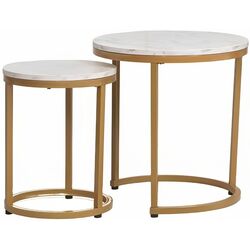 Set masute pentru reviste Signal Hola (White Marble/Gold)