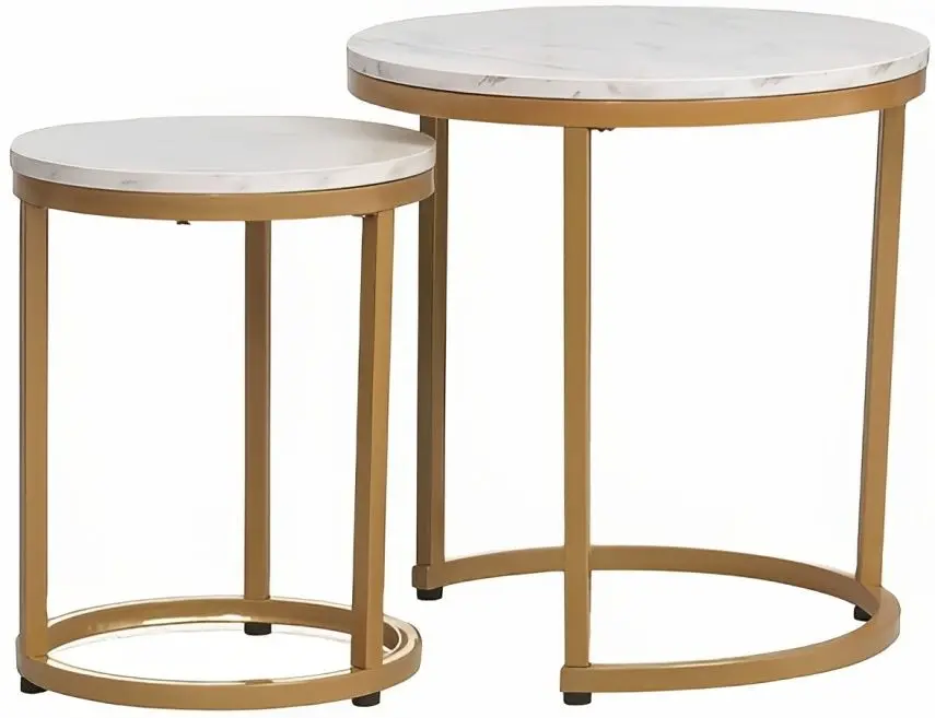 Set masute pentru reviste Signal Hola (White Marble/Gold)