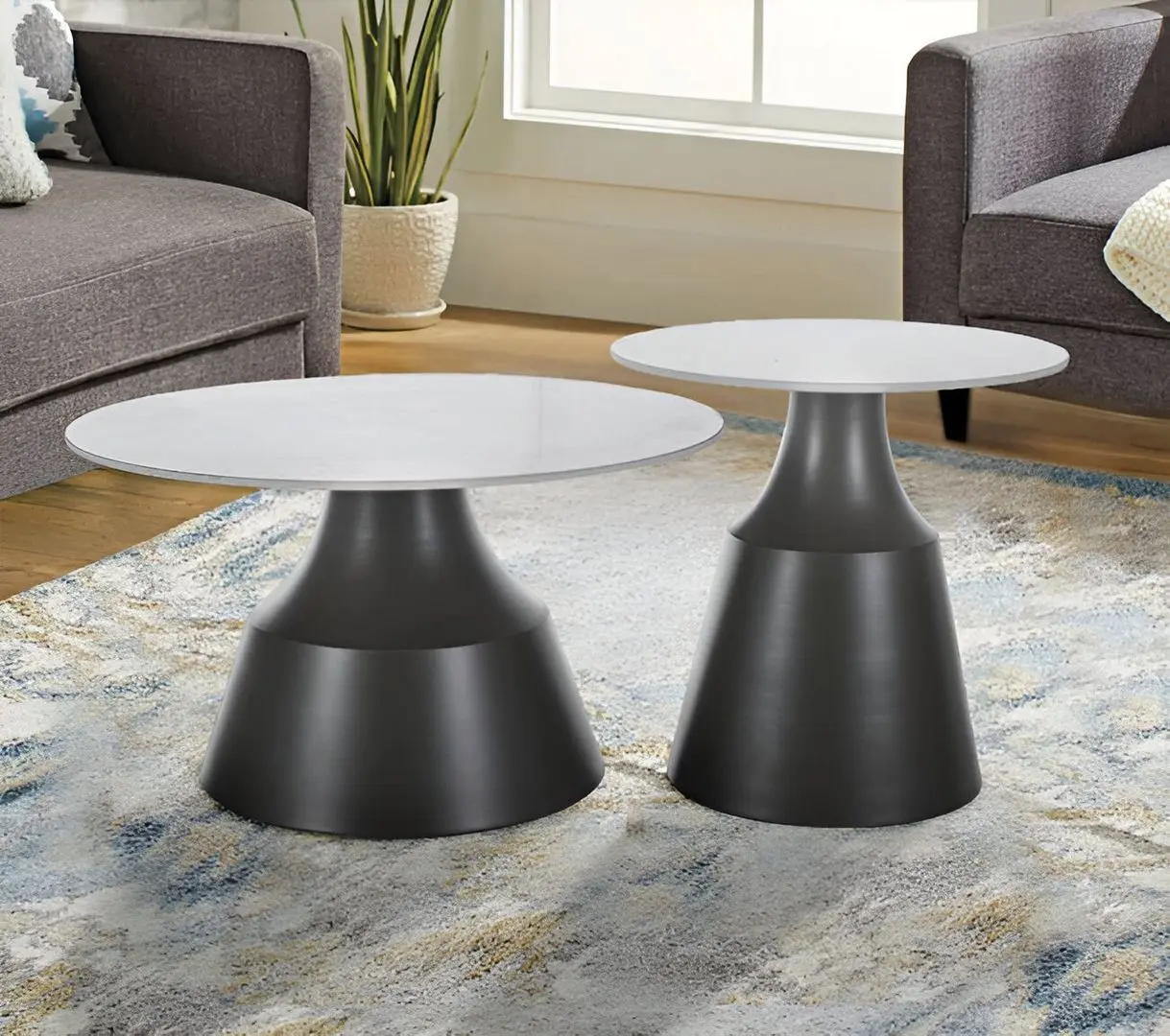 Set masute pentru reviste Signal Itaka (White/Grey)