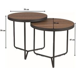 Set masute pentru reviste Signal Penelope (Walnut/Black) Thumb