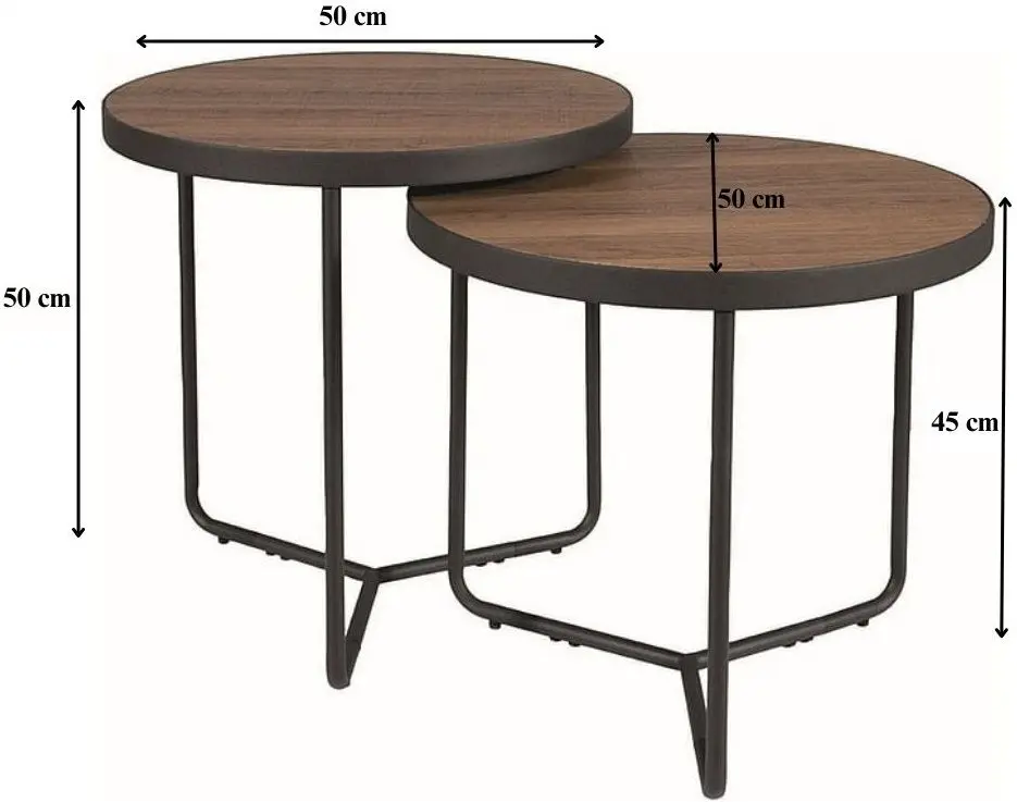 Set masute pentru reviste Signal Penelope (Walnut/Black) - 2