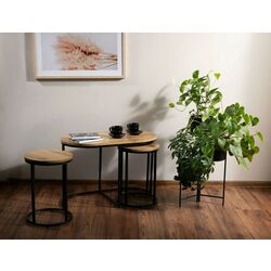 Set masa pentru reviste cu taburete Signal Twix (Artisan Oak/Black) Thumb