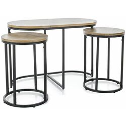 Set masa pentru reviste cu taburete Signal Twix (Artisan Oak/Black) Thumb