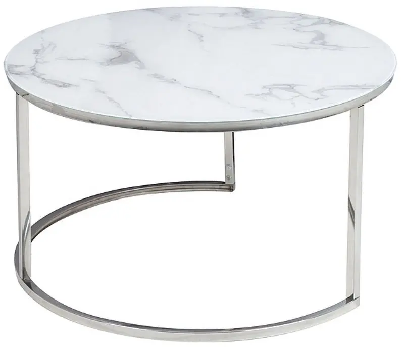 Masa pentru reviste Signal Atlanta B (White Marble/Chrome)