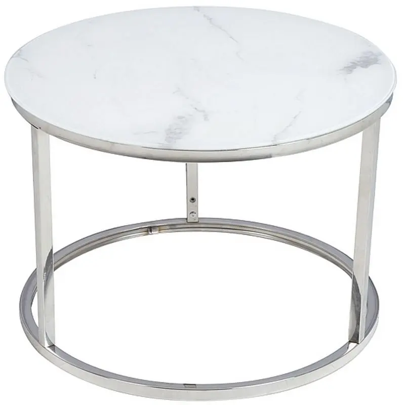 Masa pentru reviste Signal Atlanta B (White Marble/Chrome)