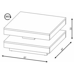 Masa pentru reviste Signal Cotto 67 (Artisan Oak/Anthracite) Thumb