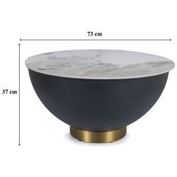 Masa pentru reviste Signal Cyprus A 73 (White/Black/Gold) Thumb