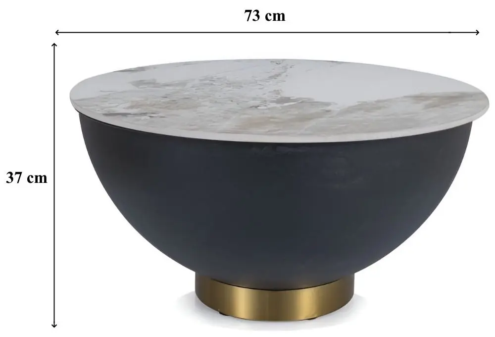 Masa pentru reviste Signal Cyprus A 73 (White/Black/Gold)