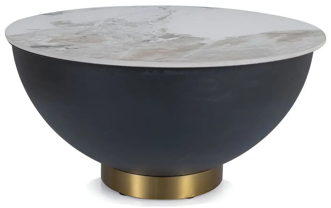 Masa pentru reviste Signal Cyprus A 73 (White/Black/Gold)