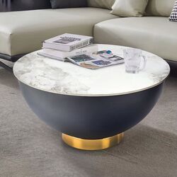 Masa pentru reviste Signal Cyprus A 73 (White/Black/Gold)