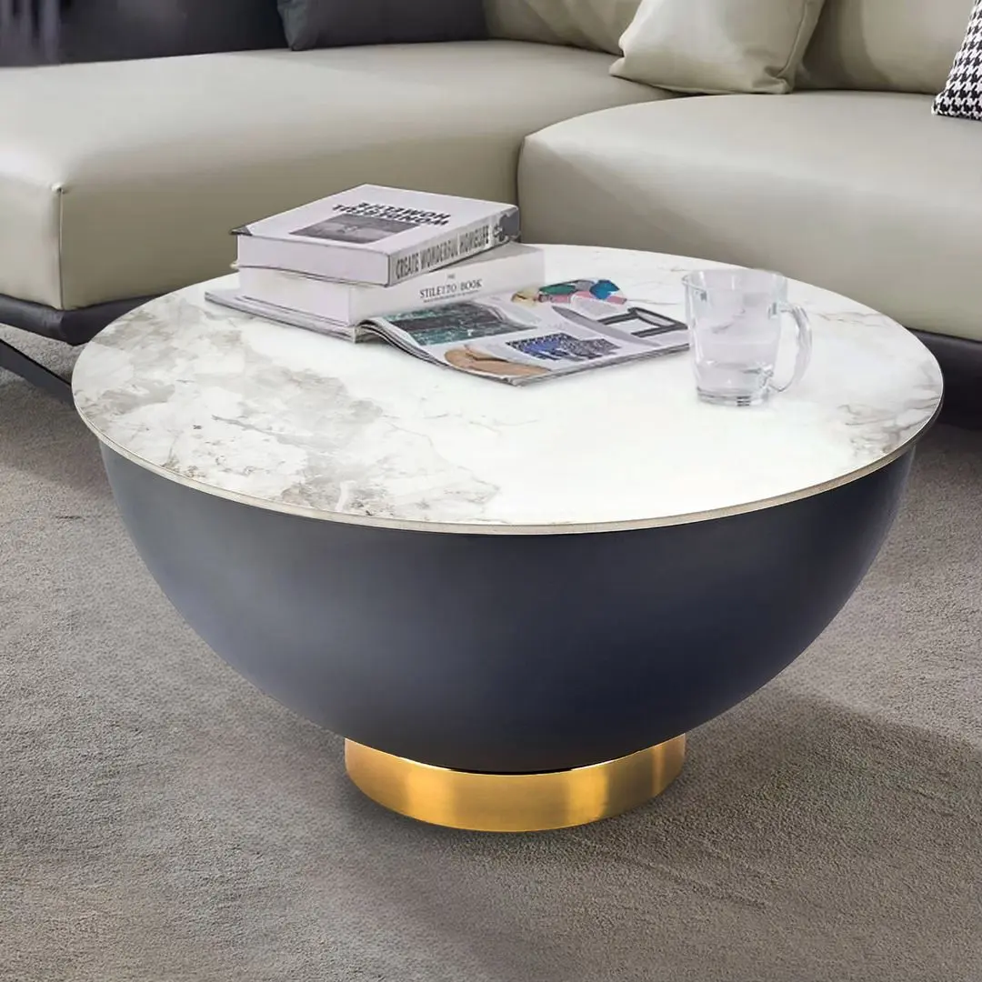 Masa pentru reviste Signal Cyprus A 73 (White/Black/Gold)