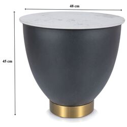 Masa pentru reviste Signal Cyprus B 48x45 (White/Black/Gold) Thumb