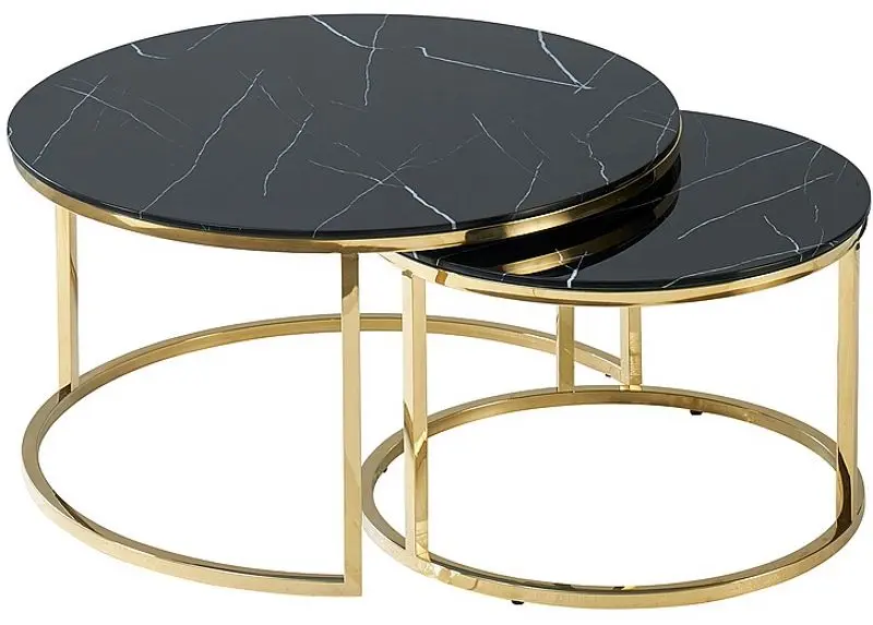 Журнальный столик Signal Muse (Black Marble/Gold)