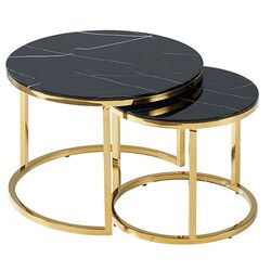 Журнальный столик Signal Muse II (Black Marble/Gold)
