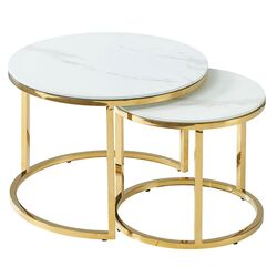 Журнальный столик Signal Muse II (White Marble/Gold)